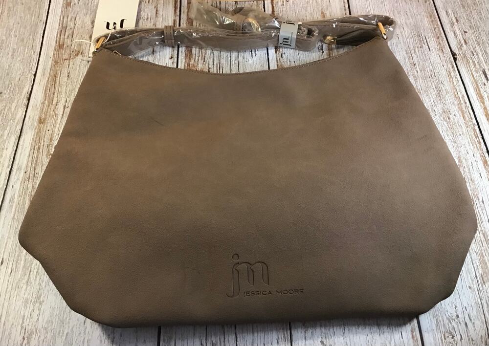 JM Jessica Moore Fawn Suede Hobo Bag